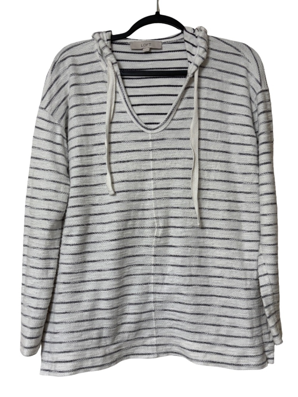 LOFT V-neck Striped Hoodie